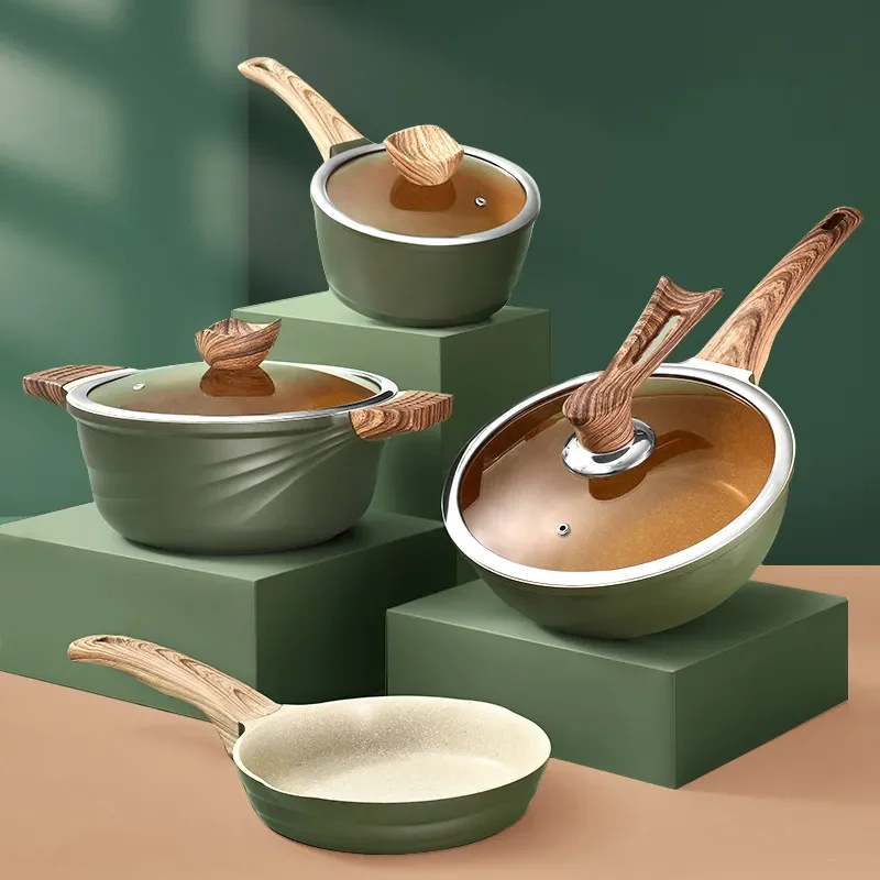 

NEW2023 Maifan Stone Non-Stick Pan Stew Cooking Pots for the Kitchen Induction Cooker Pans Special Saucepan Household Cookware S