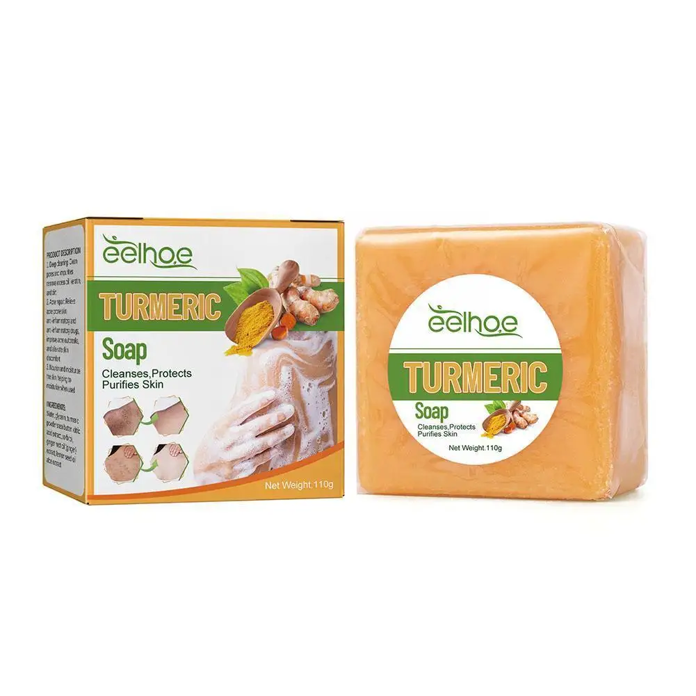 

Turmeric Spot Soap Face Cleansing Anti Acne Skin Brighten Essential Lightening Pimples Ginger Remove Spot 110g Dark Handmad A0V9
