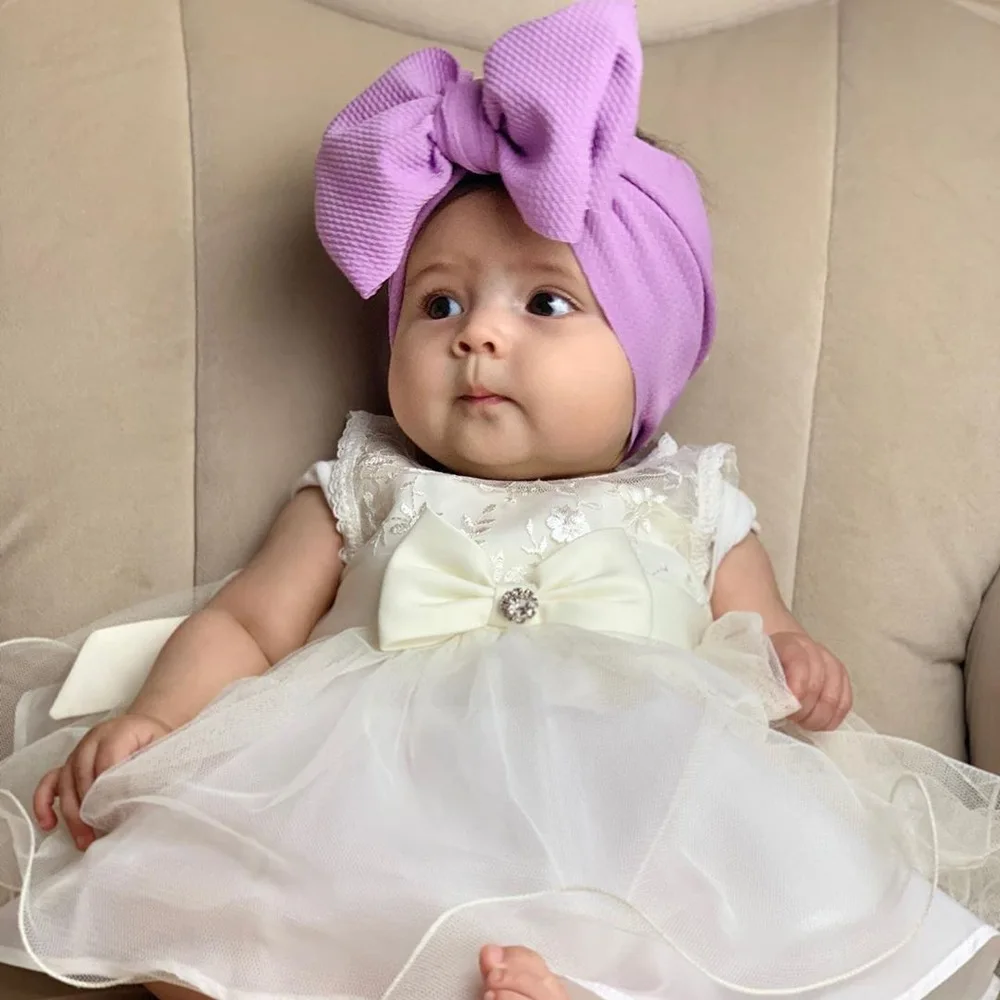 

Cute Big Bowknot Baby Headband European and American Children Newborn Nylon Headband Elastic Hairbands Turban Headwrap Kids Gift