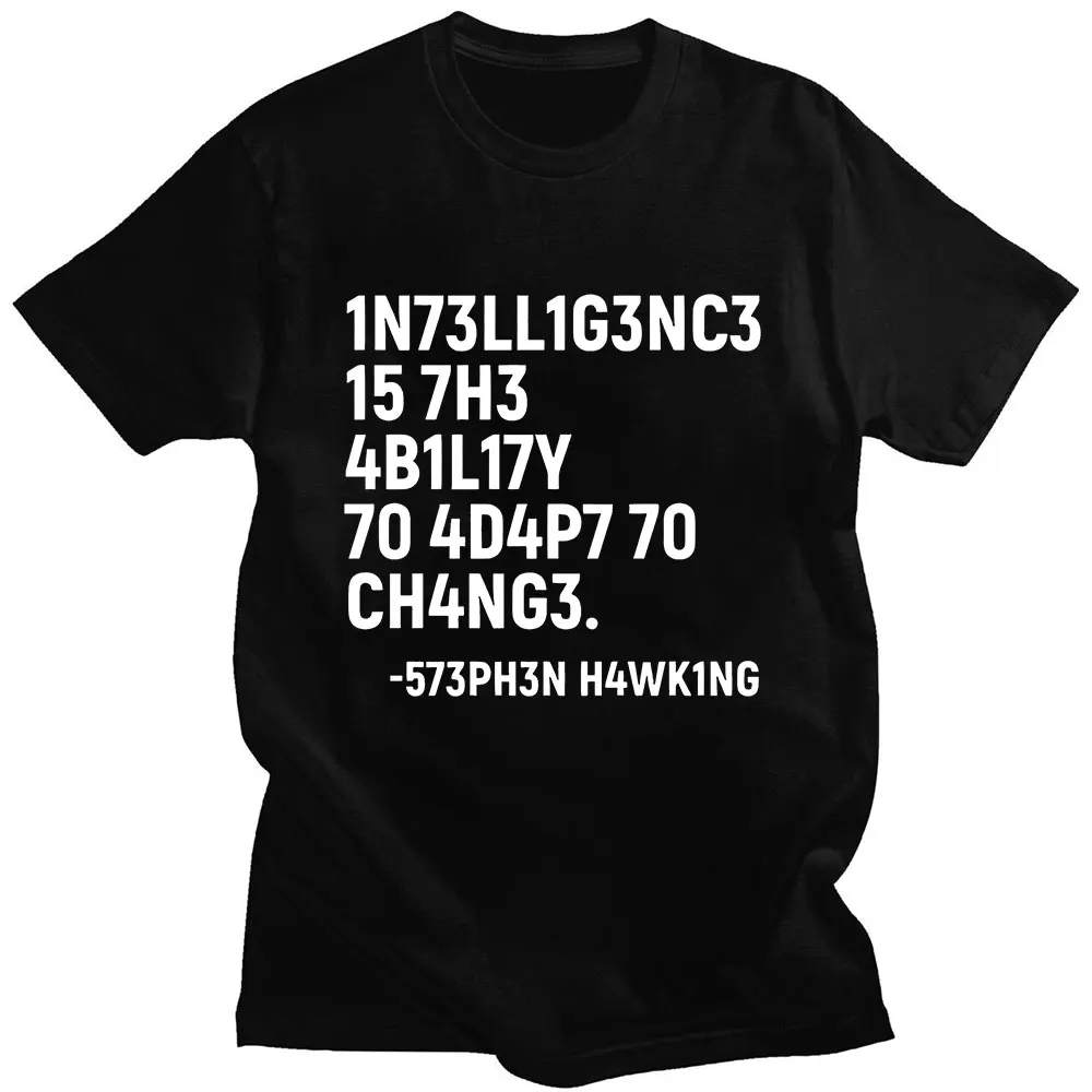

Футболка Stephen Hawking с надписью «Intelligence»-это возможность адаптироваться к изменению, футболки с принтом букв, летняя хлопковая футболка, топы ...