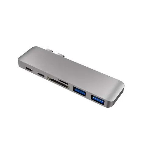 Usb-хаб 6 в 1, алюминиевый адаптер Usb Type-C, совместимый с Macbook Pro 13 15 Thunderbolt 3