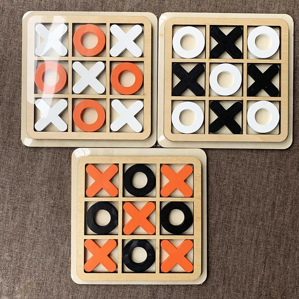 

Classic Tic Tac Toe Xo Chess Board Strategy Game For Early Childhood Educational Montessori Parent-child Interactive Toy