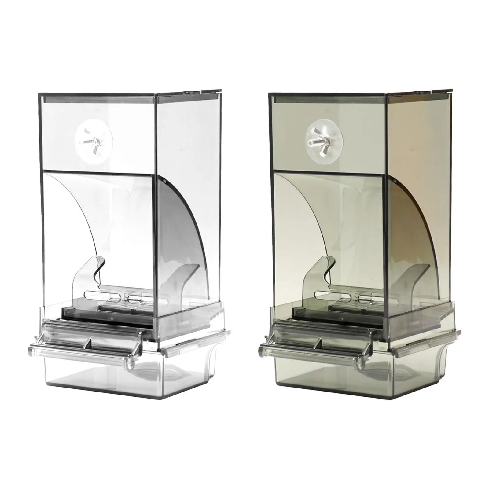 Automatic Feeder for Parrots with Perch And Clear Food Holder Budgerigar Finch