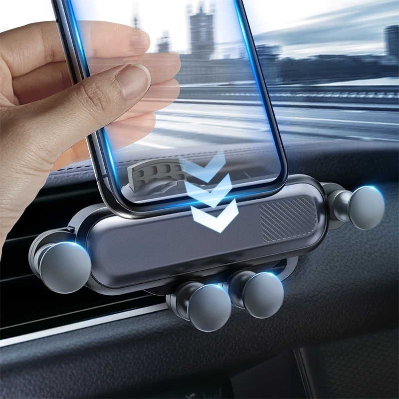 

Gravity Car Phone Holder Universal Air Vent Clip Mount Support GPS Stand For iPhone12 11 Xiao mi Redmi Hua wei Sam sung LG