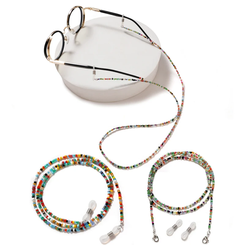 Цветная Акриловая цепочка для очков с бисером, модный держатель для очков на шею, ремешки для очков, аксессуары для очков