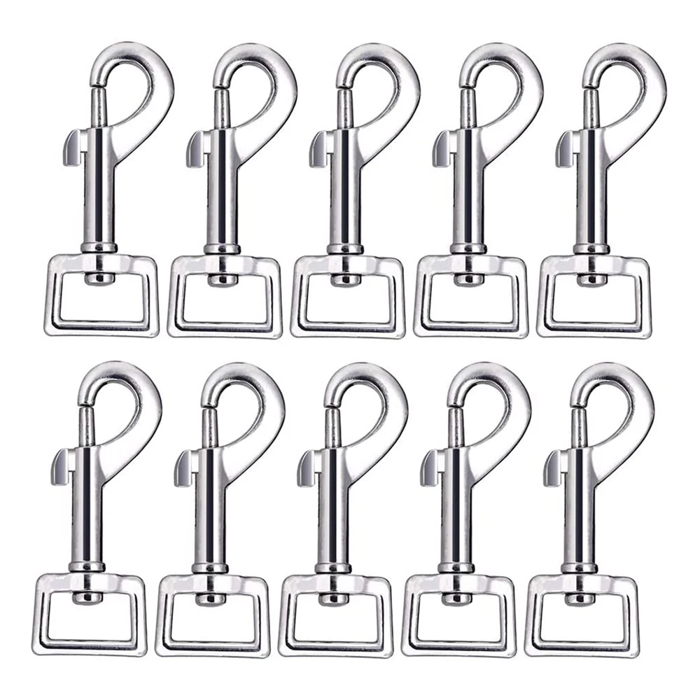 

Swivel Snap Hooks, 10Pcs Heavy Duty Square Eye Clasp Buckle Trigger Clip Multipurpose Spring Pet Buckle, Key Chain for Linking