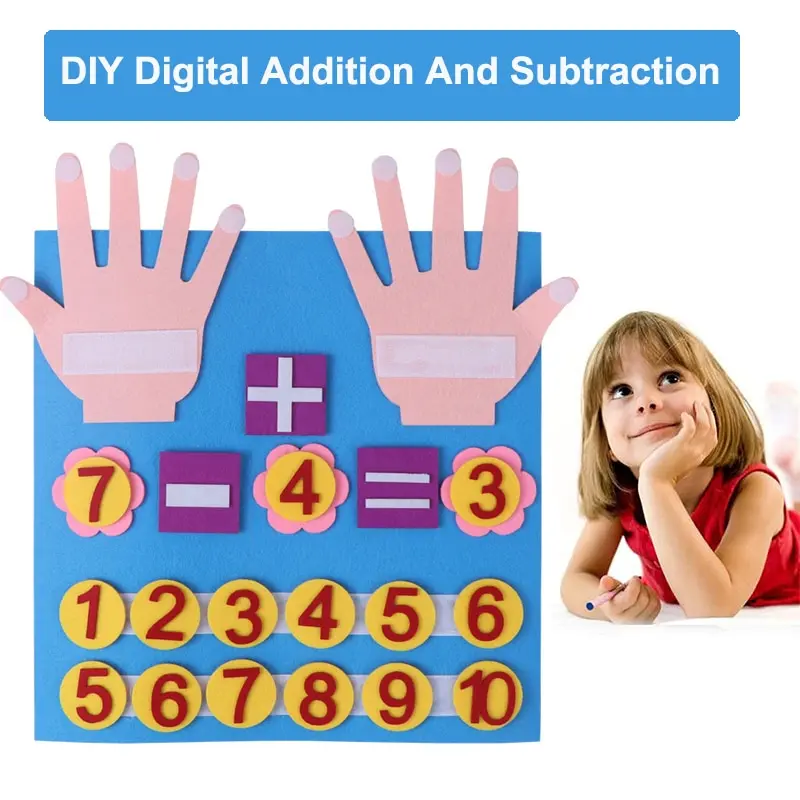 

1Pcs Children's Busy Board Early Childhood Enlightenment Cognitive Math Felt Board