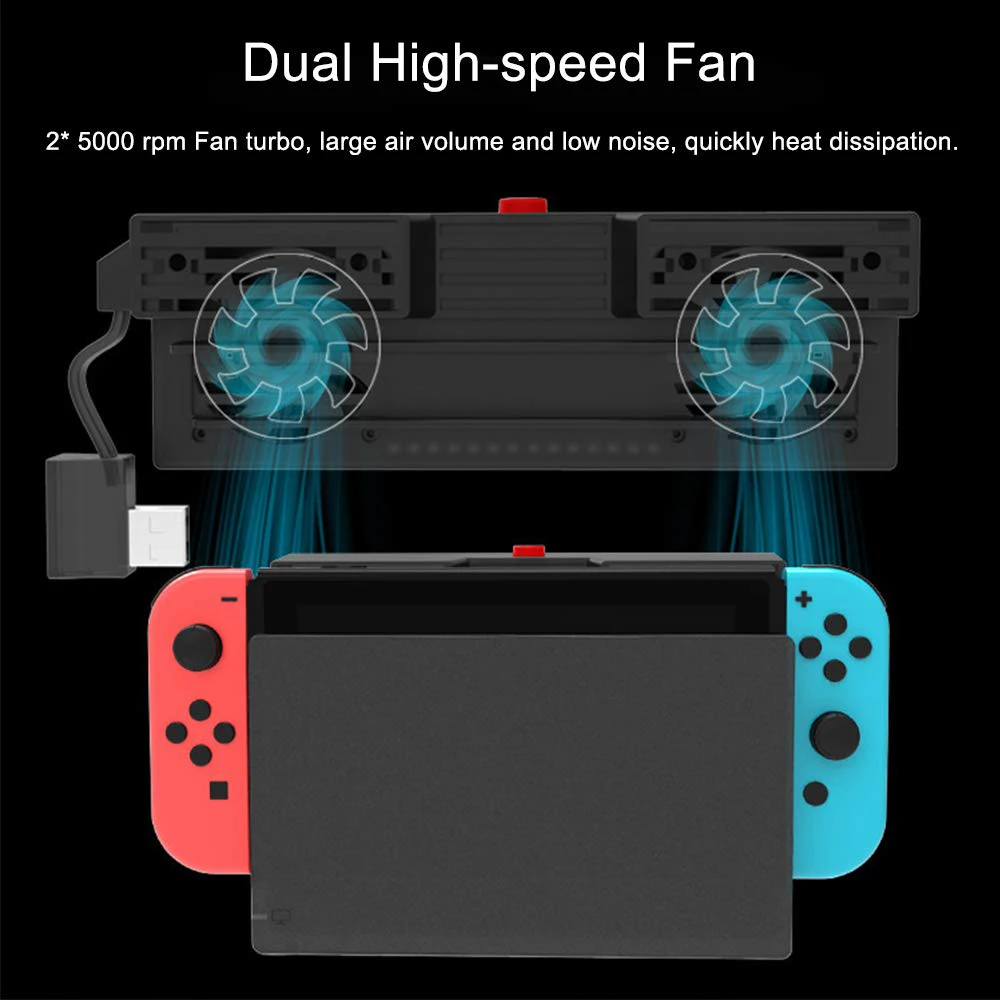 

IPEGA PG-9155 Switch 5000RPM Cooling fan 2 Fans External USB Power Super Turbo Temperature Cooler Fan For NS Switch NS