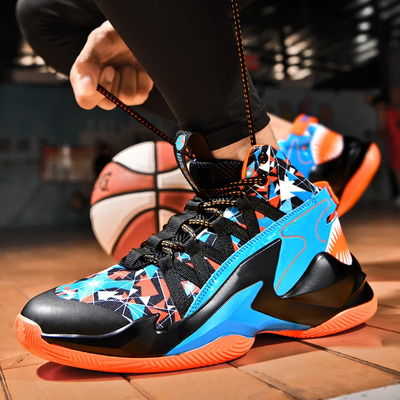 Professional Mens Retro Basketball Shoes Boy Cushioning Athletic Shoes Comfortable Basketball Sneakers Casual Sport Tennis Shoes