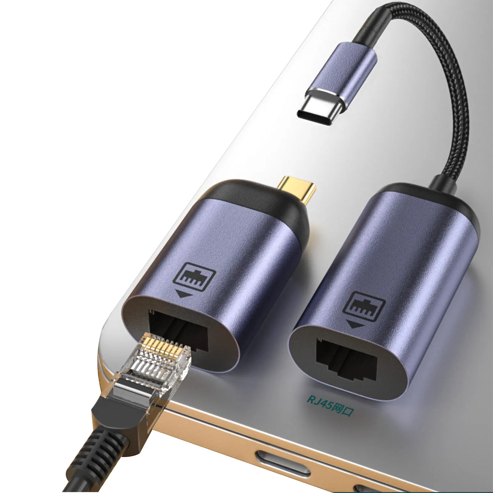 

USB C To Ethernet Adapter USB C To Gigabit Ethernet Adapter Portable Cable Adapter Network Port Adapter For Mobile Phone Laptop
