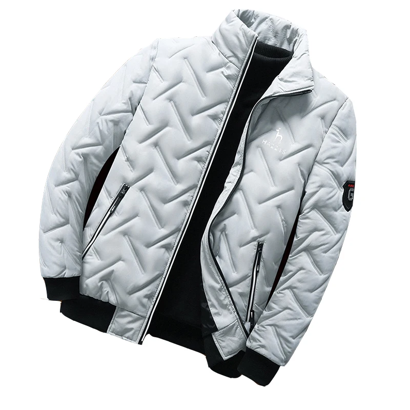 Autumn Winter HAZZYS Jacket Men's Cotton Padded Jacket Korean Fashion Streetwear Casual Jacket Men Fashion Stand Collar Coats