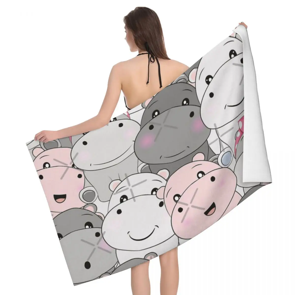 

Hippo Baby 80x130cm Bath Towel Skin-friendly For Travelling For Traveller