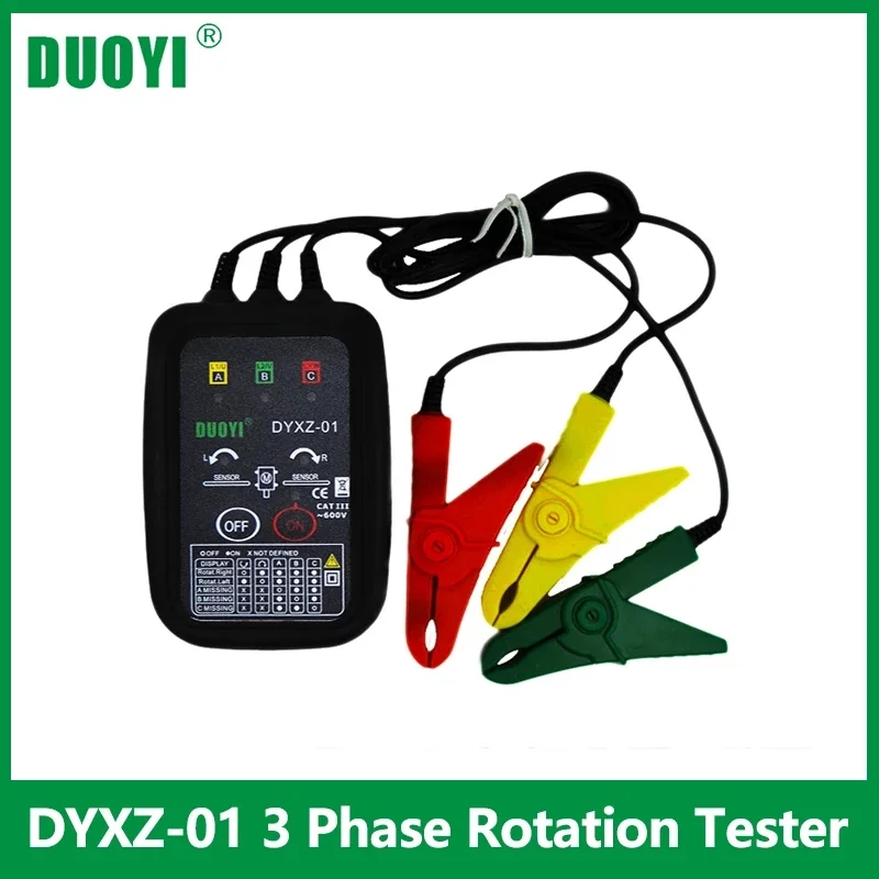 

DYXZ-01 70V~600V AC Non-Contact Phase Indicator Detectors Circuit LED Break Test Voltage Detector Meter 3 Phase Rotation Tester