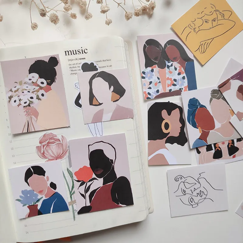 

19 шт./24 шт., скандинавские минималистичные наклейки для иллюстраций