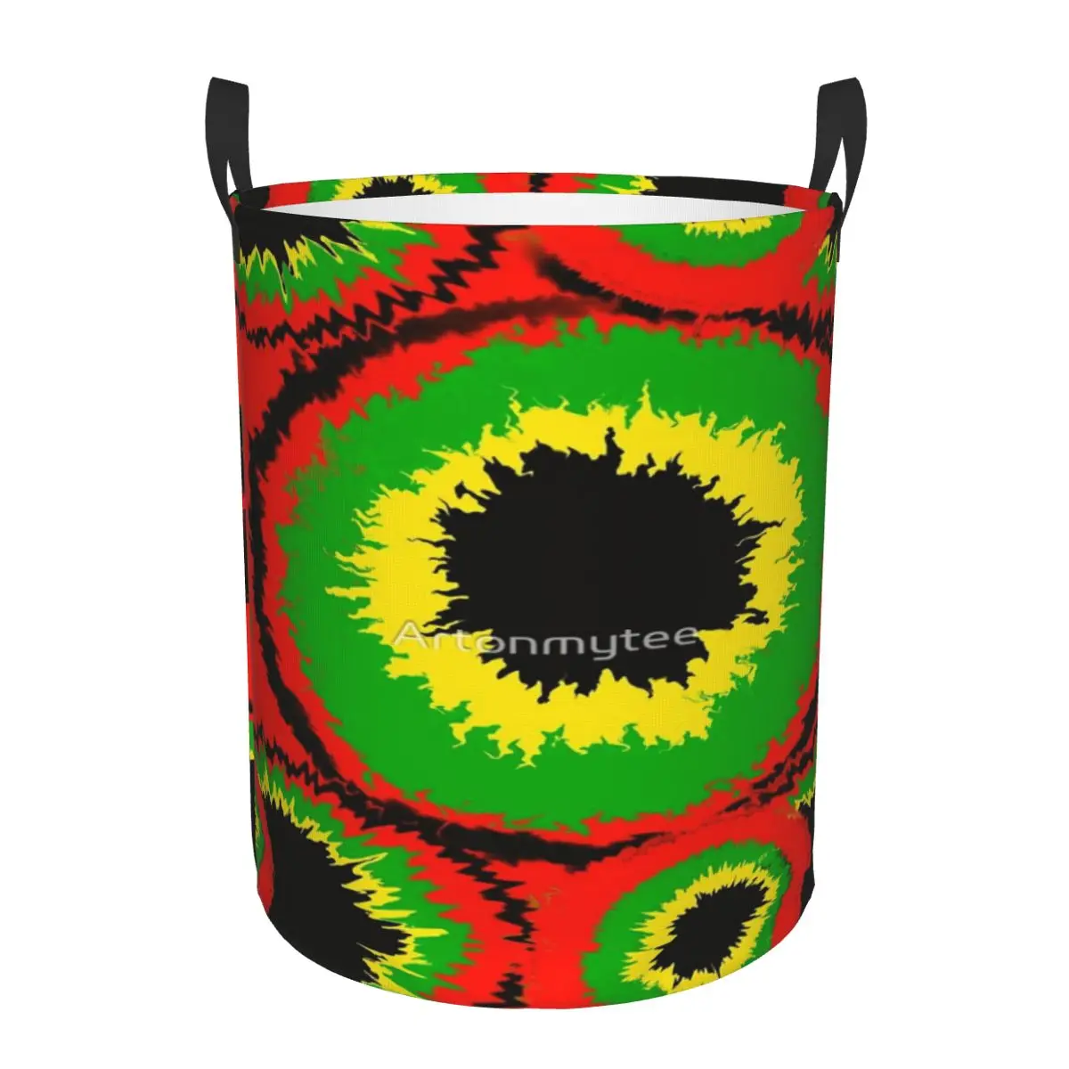 

Rasta Tie Dye - Retro 60s и 70s Акварельная круглая корзина, корзина для хранения, прочная и долговечная, отлично подходит для кухни, книг