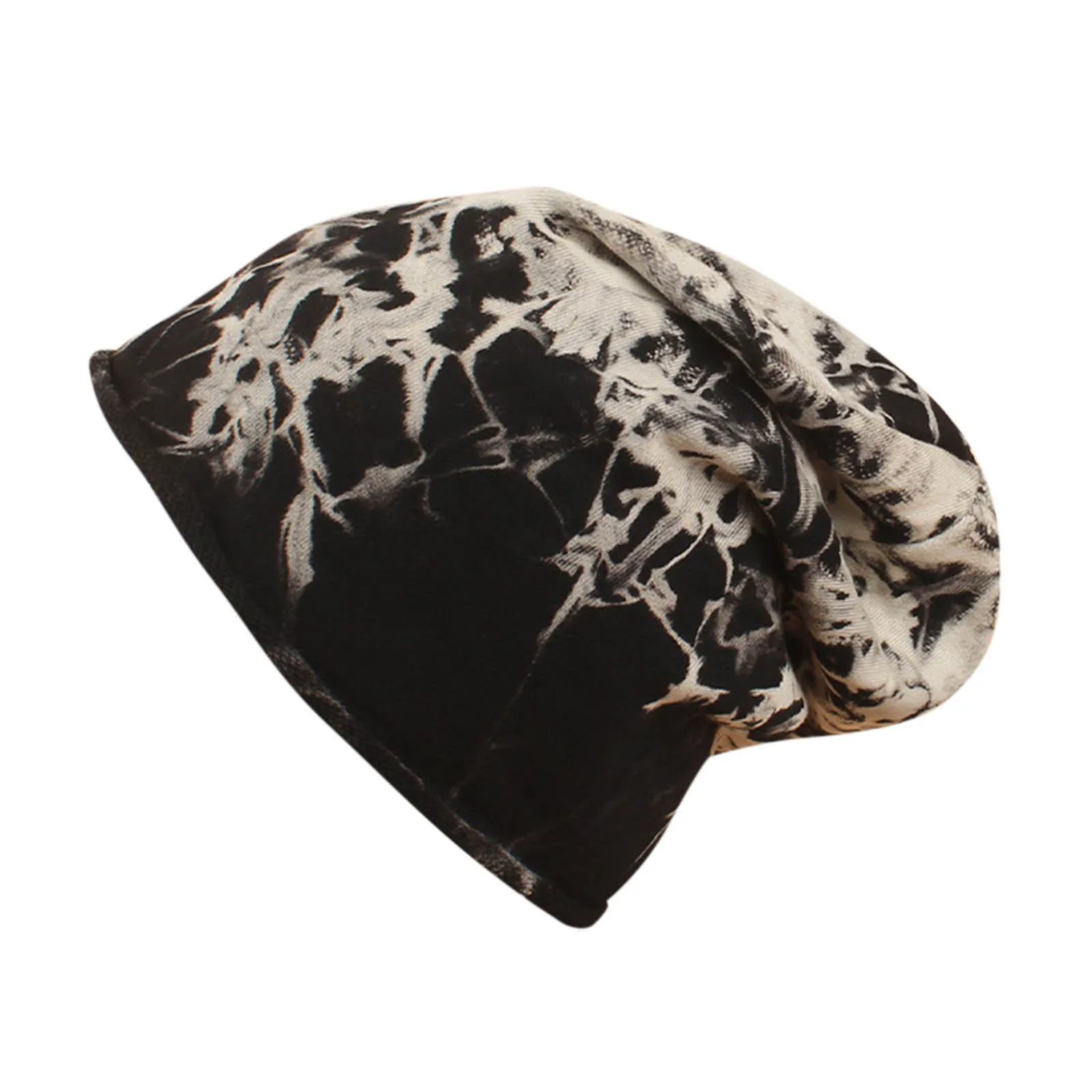 

Tie Dye Print Men Women Cap Spring Anti-slip Stack Adults Hat Head Thermal Keep Warm Simple Fashion Unisex Skin Hat