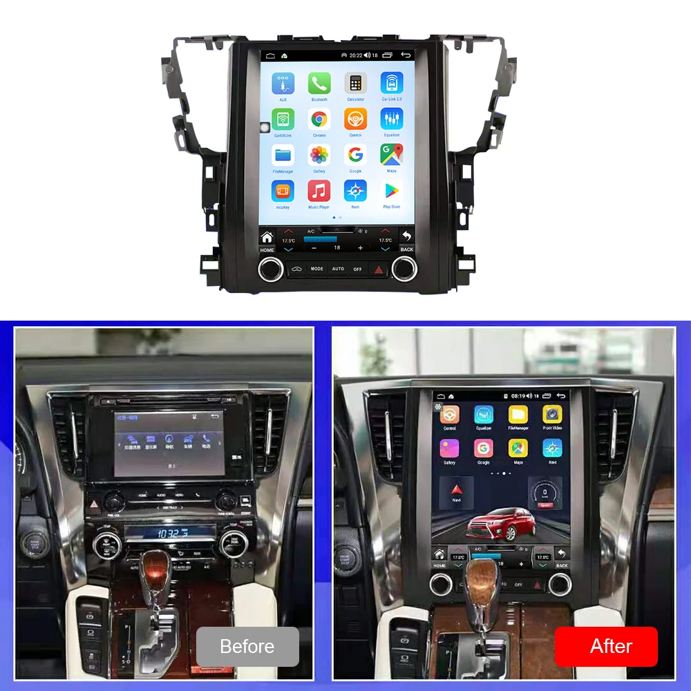Для Toyota Alphard A30 2013-2020 Android 13 Tesla Style Автомобильная аудиосистема с GPS-навигацией для