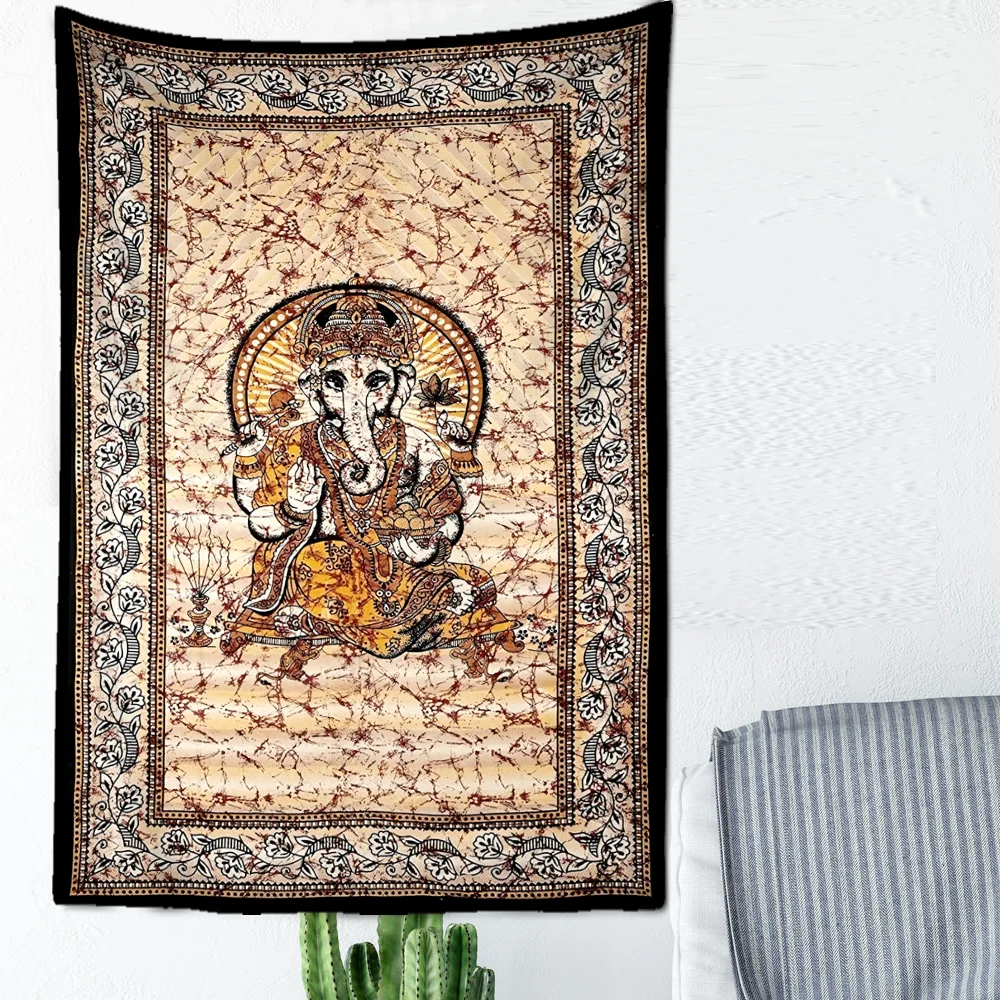 

Creative Tapestry With Elephant Face Vintage Pattern Living Room Bedroom Bathroom Wall Hangings Home Textile Decorations Decor