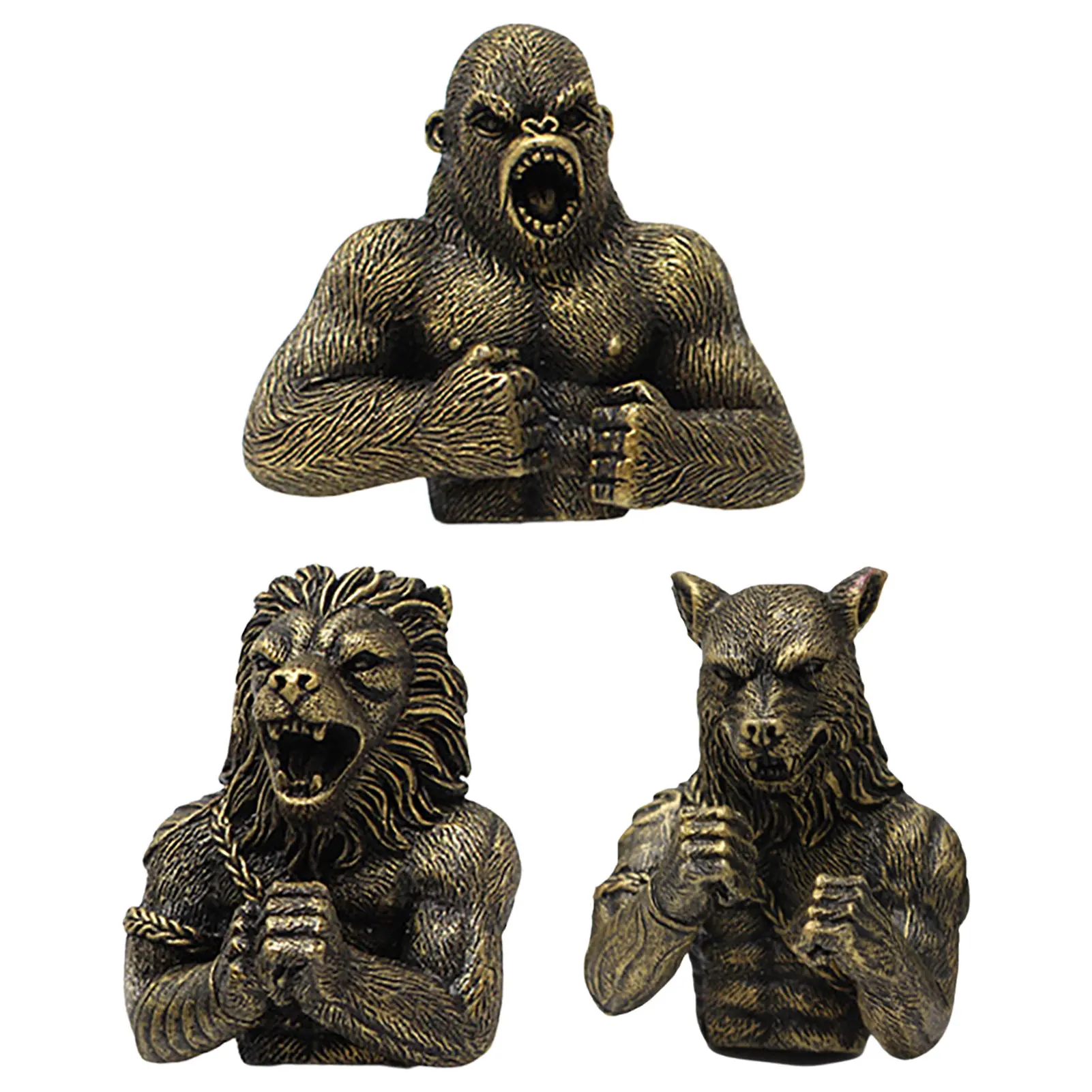 

Auto Vent Clip 3 Pack Bronzed Car Vent Odor Eliminator For Strong Odors Roaring Gorilla Lion Wolf Car Decorations For Men's