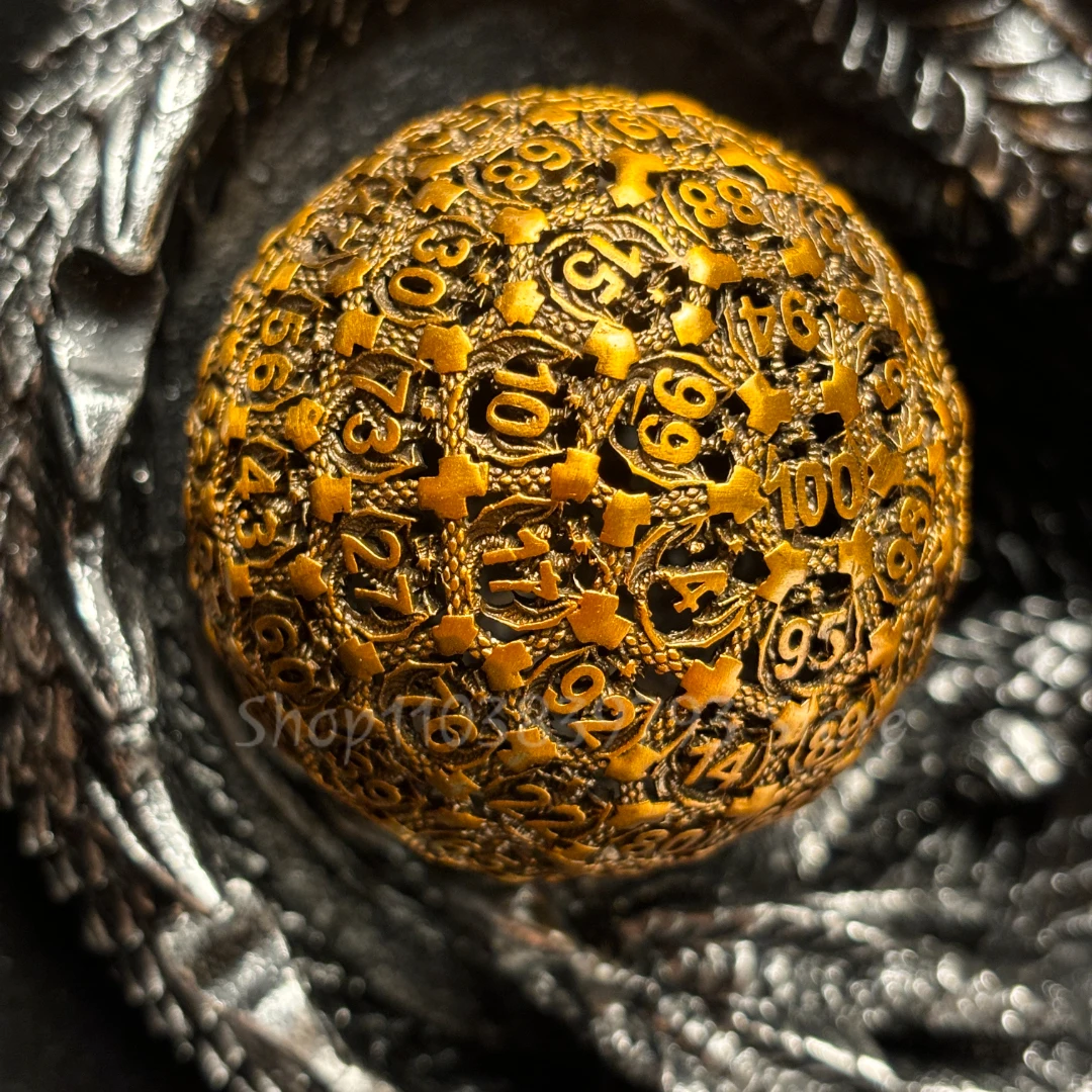 D100 полые детские кости набор металлические кубики ролевые игральные для