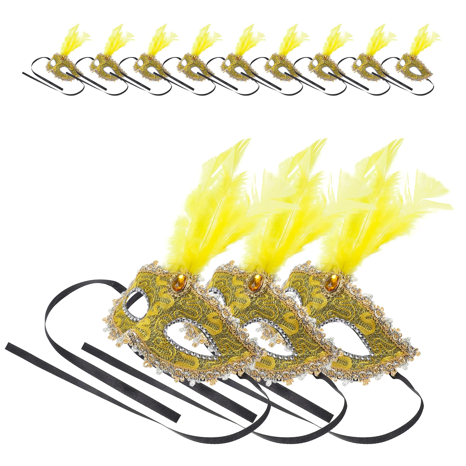 

12 Pcs Accessories Half-face Masks Masquerade Party The Carnival Supplies Decorative Plumes Cosplay Women Dress Headwear