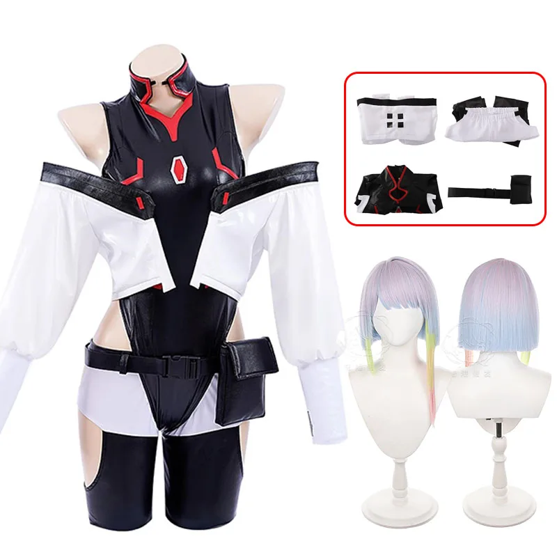 Anime Lucy Cosplay Costume Women Sexy Bodysuit Jumpsuits Jacket Wig Full Suit Halloween Party Costumes for Women