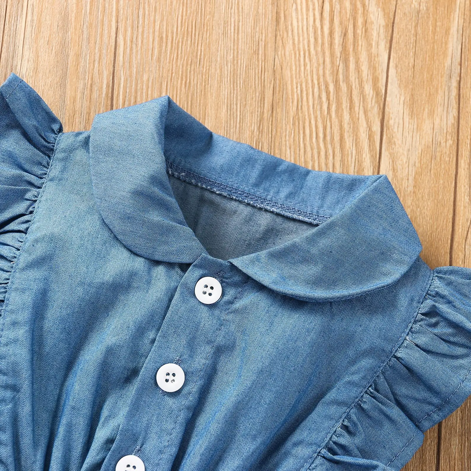 Повседневное платье для младенцев одежда маленьких девочек детские джинсовые