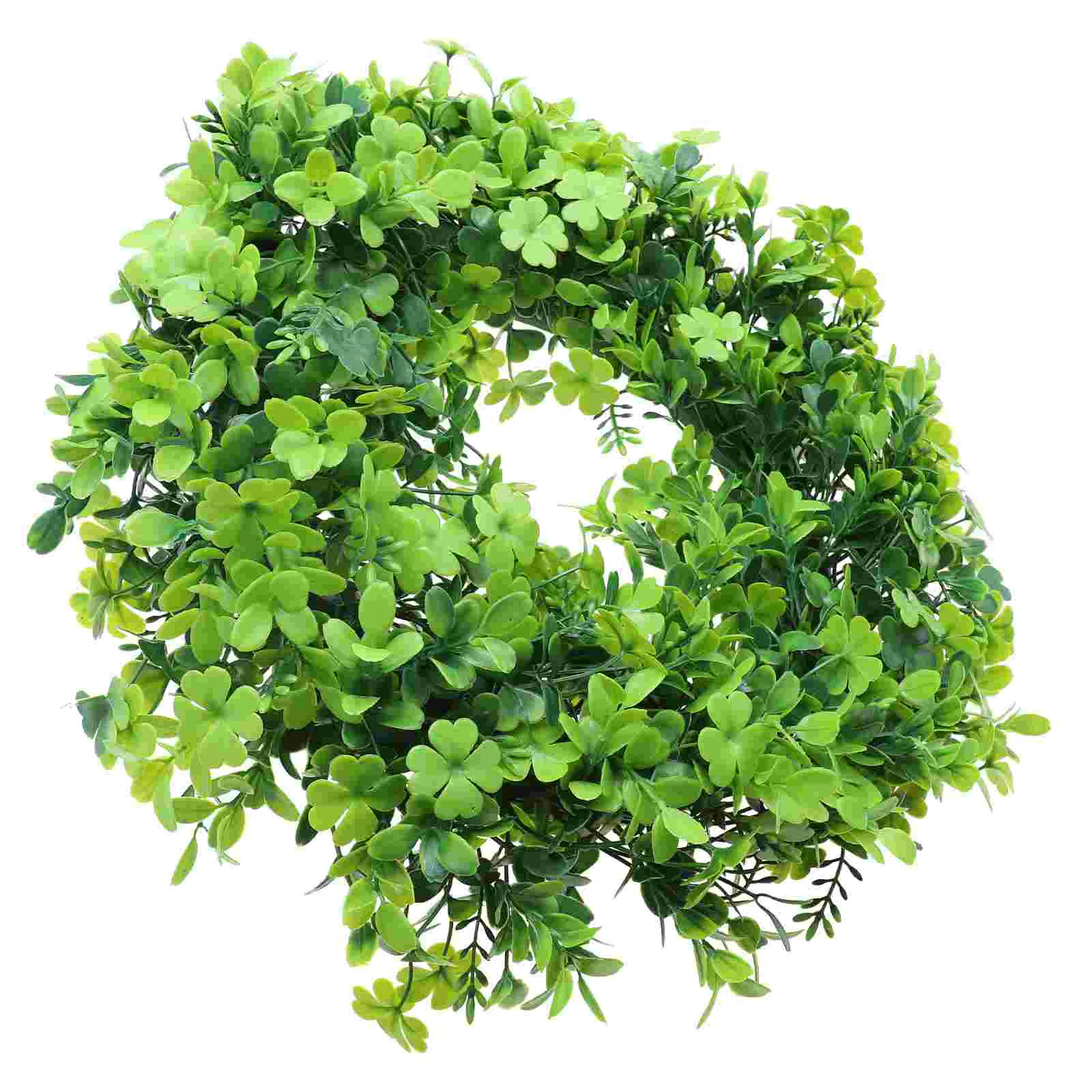 

Artificial Garland Green Wreath Shamrock Wreath Garland Green Leaves All Wreath Plastic Party Decorations