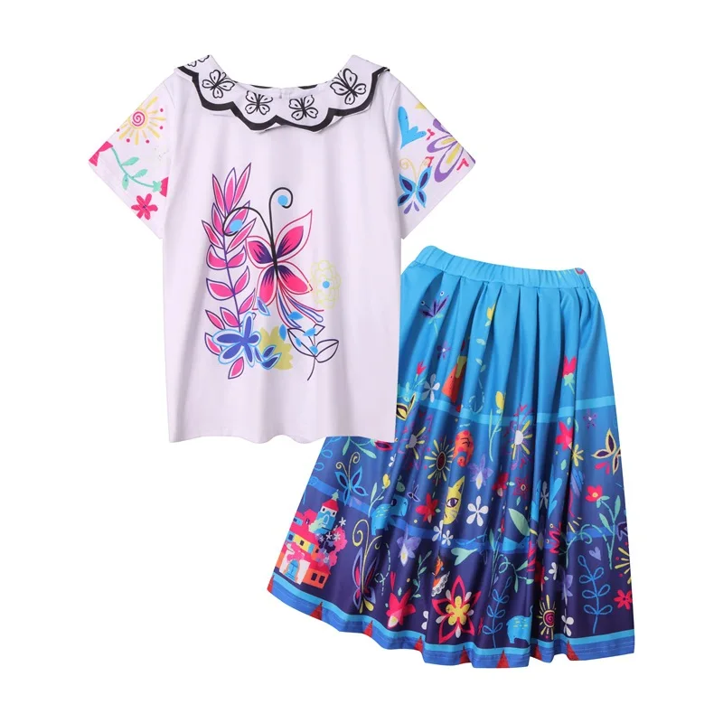 

2022 Girls Two-Piece Dress European and American Encanto Cartoon Print Summer Dress 3-10 Years 0ld