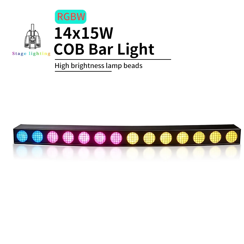 Фото Светодиодный пиксельный COB-прожектор 14x15W RGBW DMX для сцены, подходит для выступлений диджеев, свадеб и сценических представлений №1