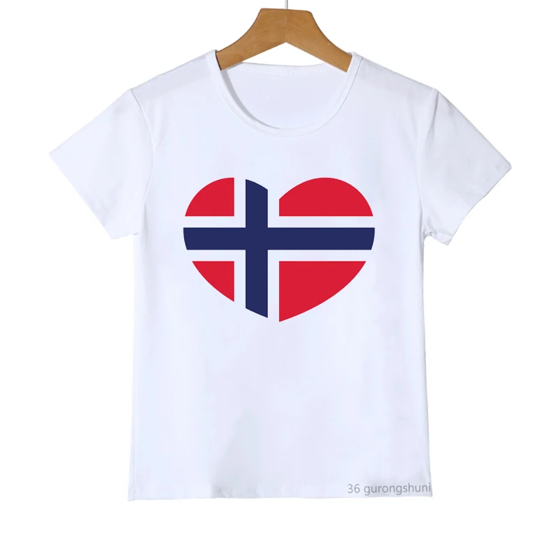 Забавная детская одежда Norges с топографической картой сердца футболки модные