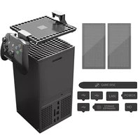 game host dustproof cover for xbox series x gaming console dust cover dustproof net rack headset holder dust filter accessories
