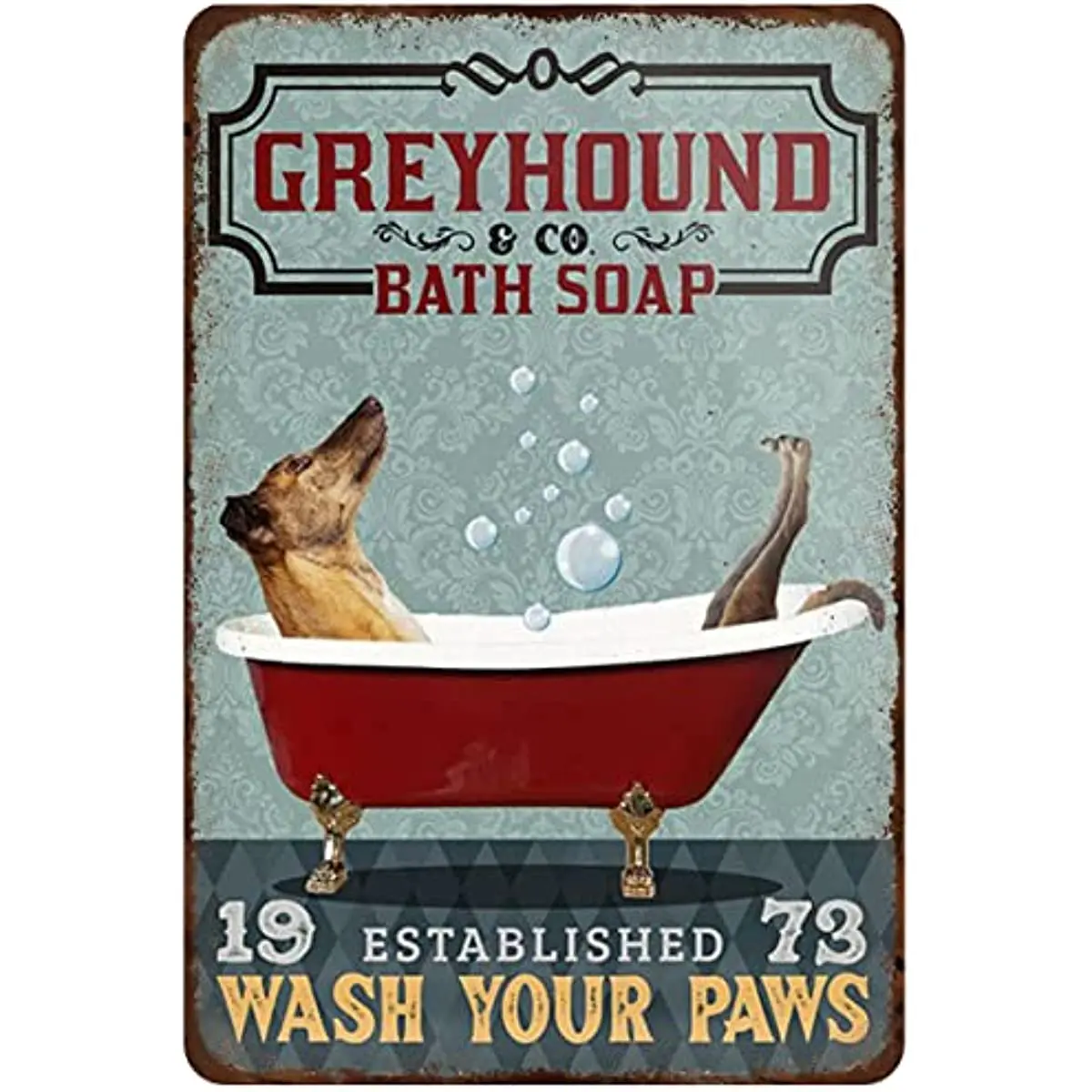 

Жестяной знак в стиле ретро в рустикальном стиле, забавная винтажная металлическая табличка для ванной комнаты с изображением животных