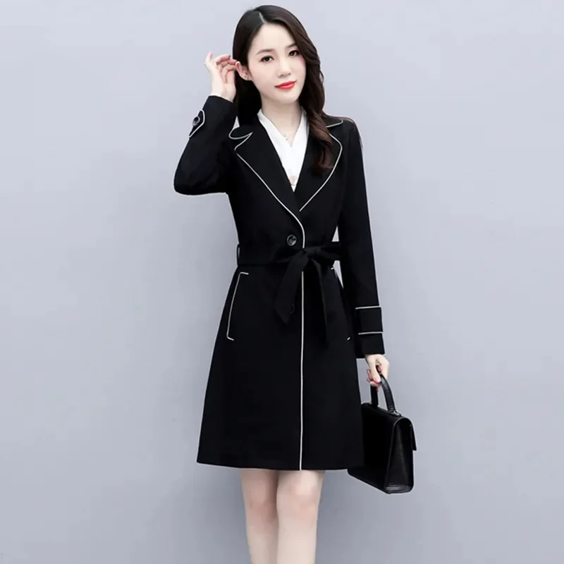 

Mid length trench coat for women's 2023 new spring and autumn popular cover meat small man temperament trench coat