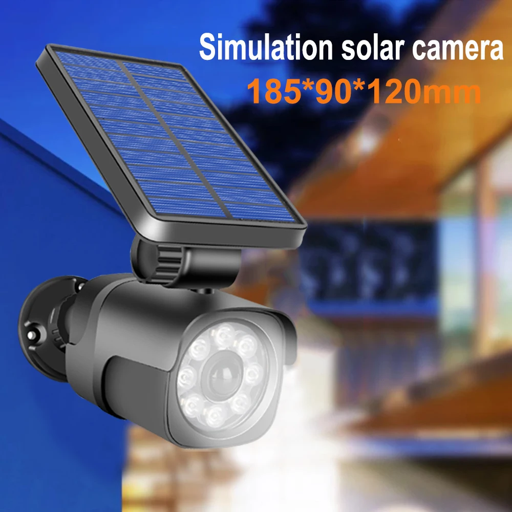 

Solar Dummy Fake Camera Built Battery Security Outdoor Fake Camera with Human LED Light Motion Sensor Bullet CCTV Surveillance