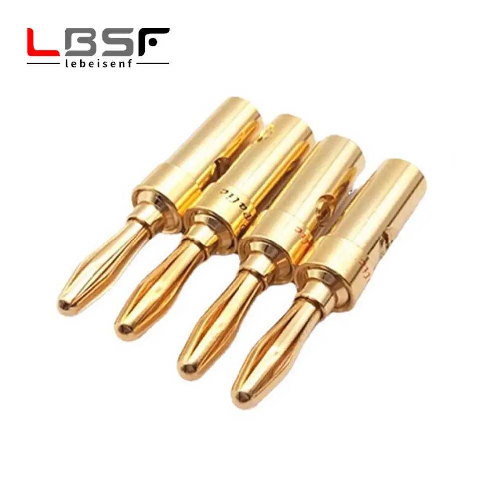 4 шт./2 пары, медные позолоченные перекрестные банановые штекеры