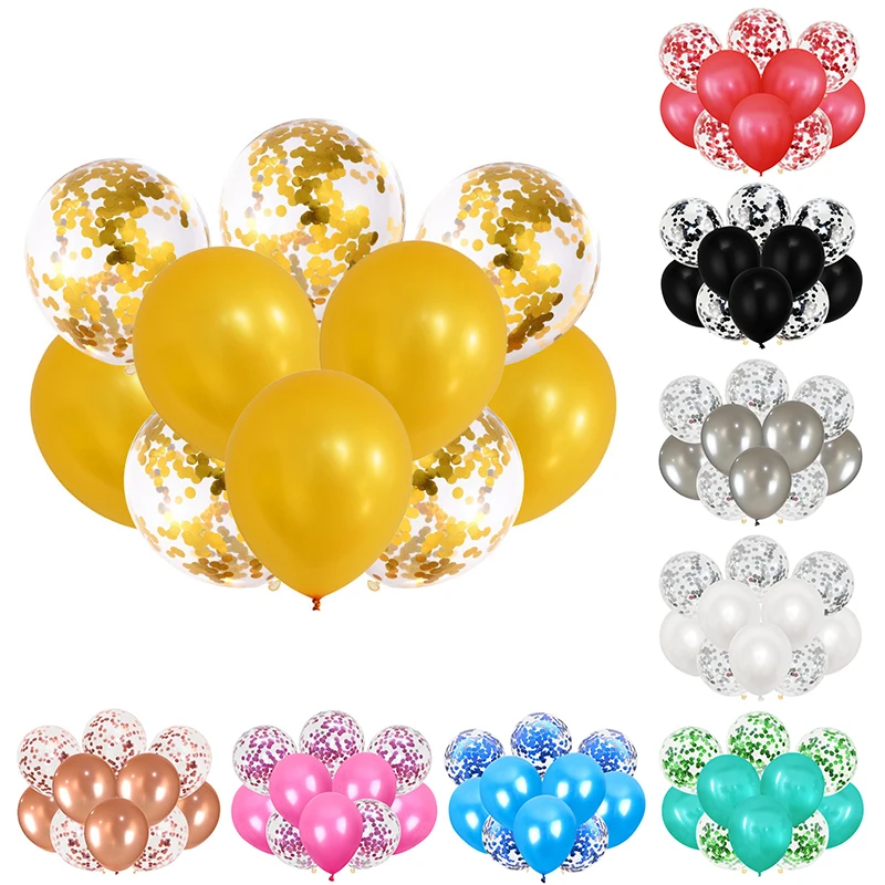 

10pcs Glitter Confetti Latex Balloons Wedding Decoration Baby Shower Decorations Happy Birthday Party Decor Clear Air Balloons