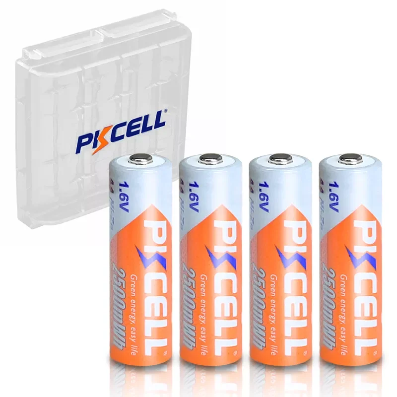 

NEW2023 4PCS PKCELL AA 2500mWh 1.6V Ni-Zn AA Rechargeable Batteries 2A NIZN battery And 1PCS AA/AAA Battery Hold Case Box For T