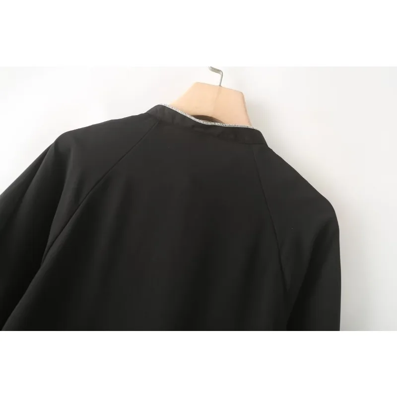 Блузка женская черная с длинным рукавом на осень