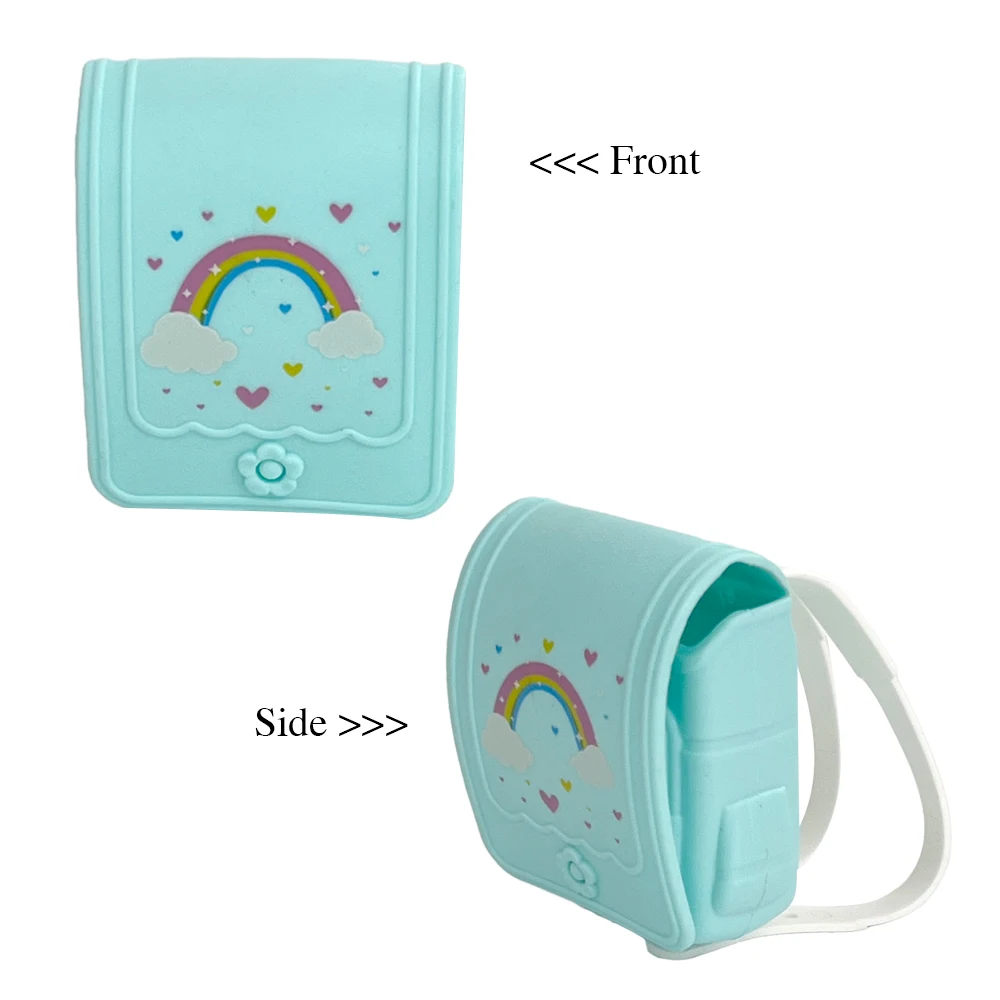 NK 1 Pcs Fashion Doll Bag Plastic Backpack Green Adjustable Knapsack School Toy for Barbie Doll Accessories Kids Play House
