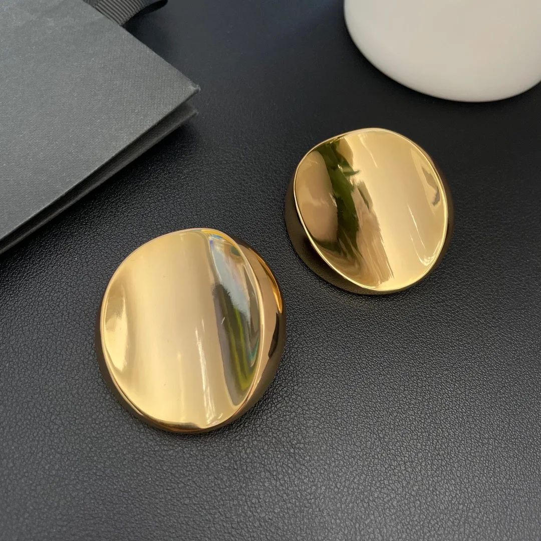 Серьги модные легкие роскошные ретро эллиптические геометрические зажимы для