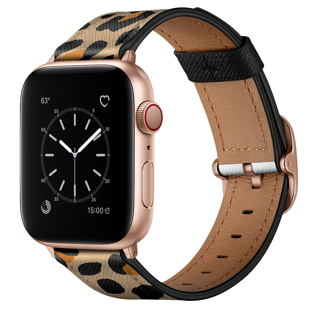Premium Leather Strap for Apple Watch  Band 45mm 41mm 44mm 40mm 42mm 38mm Fashion Wristband for iWatch Series 87654SE Ultra 49mm