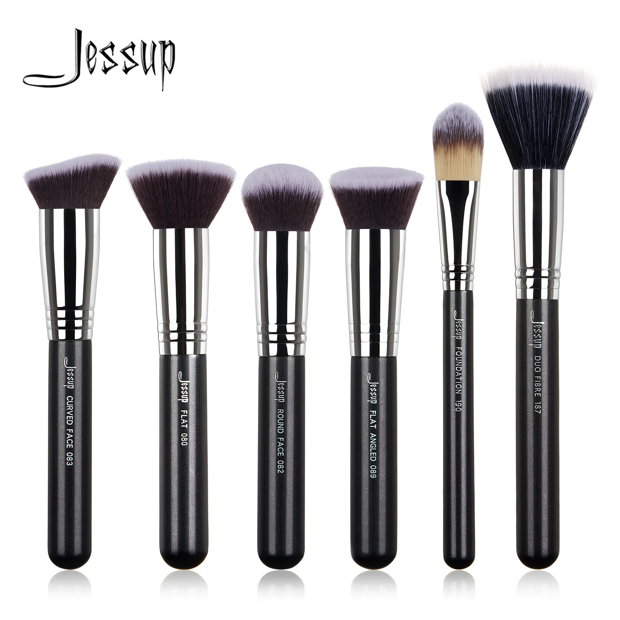 

Jessup профессиональная кисть для основы, для основы лица, синтетические волосы, плоская/круглая угловая/изогнутая Тональная основа, Кисть для...