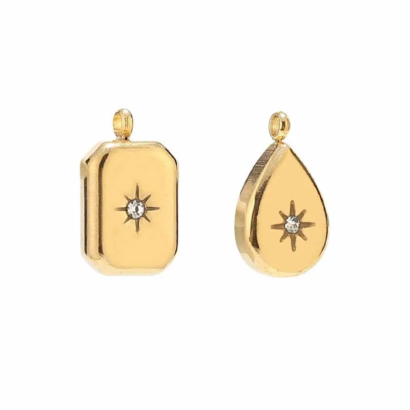 

5 из нержавеющей стали золотая прямоугольная звезда украшение солнце сплошной подвески, для самоконтроля ожерелье серьги ювелирные изделия производство