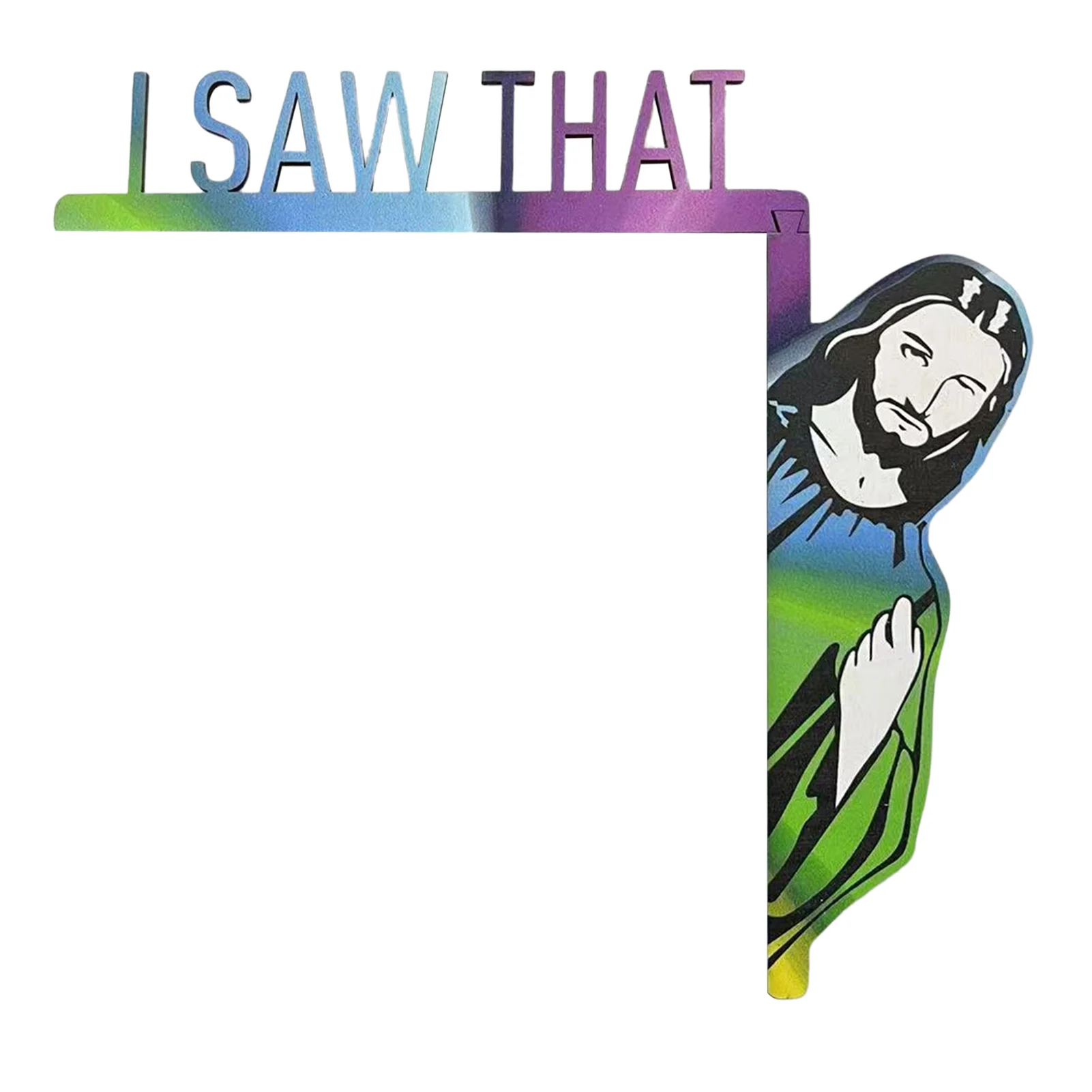 

Иисус я видел, что Забавный домашний декор, креативный деревянный Иисус я увидел знак, деревянная рама, Угловое украшение для зеркала, кабин...