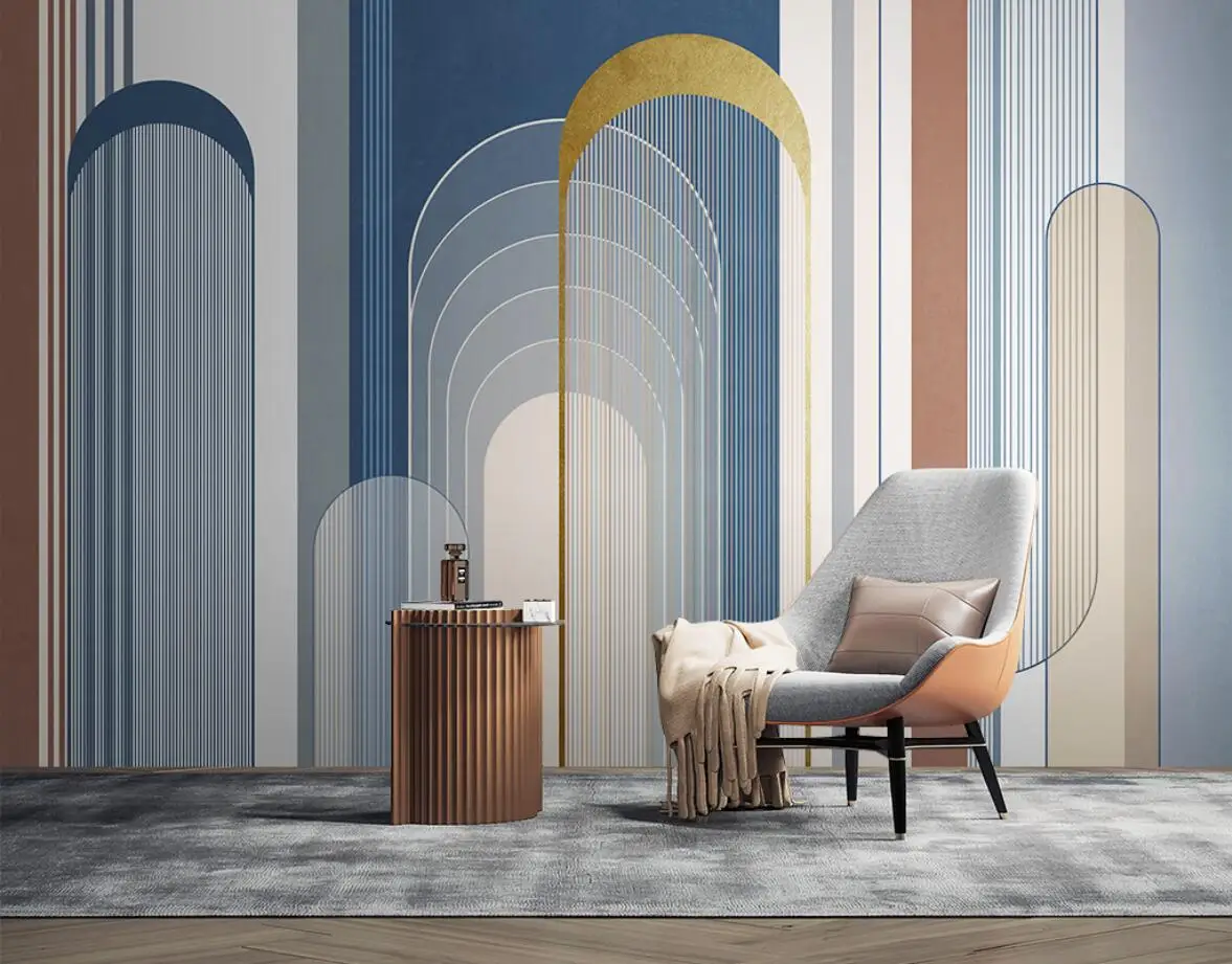 Custom papel de parede 3D line arch wall paper for Living Room Bedroom wallpaper Home Decor Wall Papers 3 D art papier peint - купить по