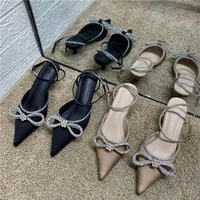 new pointed high heeled slippers womens shoes korean version in spring and summer 2022 fashionable and sexy baotou sandals