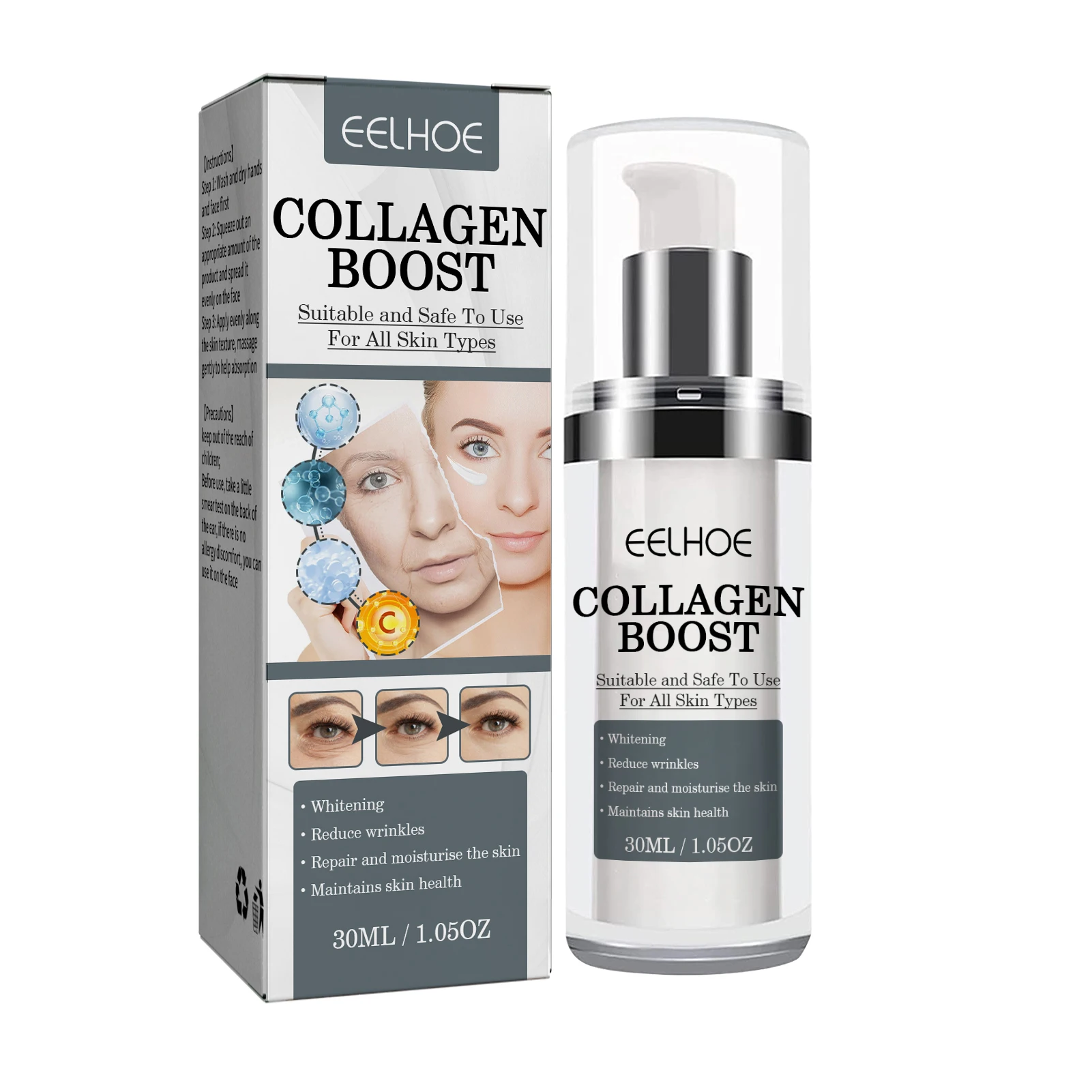 

30ml Moisturize And Firm Skin Collagen Serums Collagen Boost Face Serums Lifting Facial Serums For Face With Hyaluronic Acid