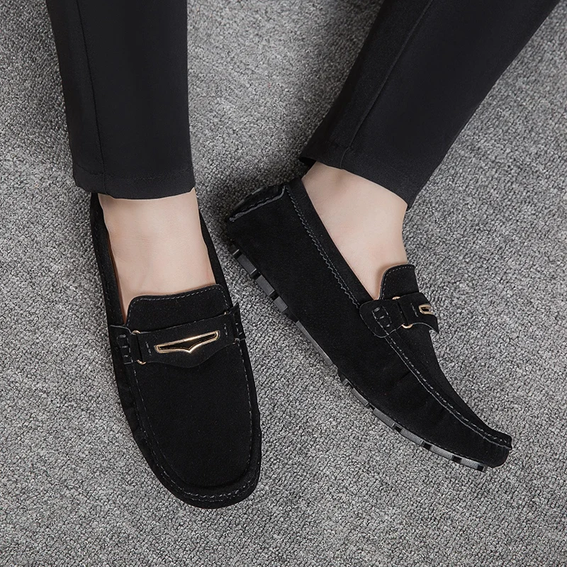 Мокасины мужские из натуральной кожи деловые туфли повседневная обувь плоская