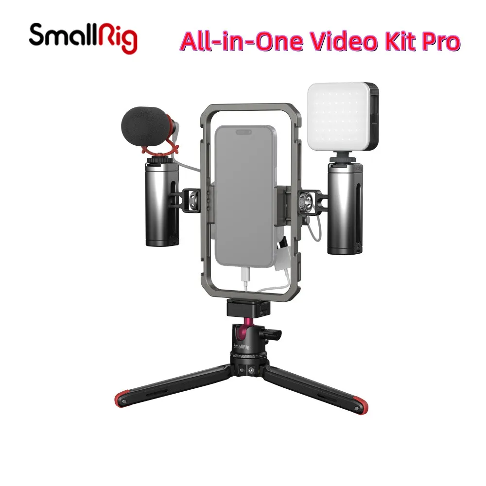 

SmallRig Universal Phone Vlog Tripod Video Rig kit All-in-One Video Kit for iPhone 14 13 Huawei Smartphone Cage Live Streaming